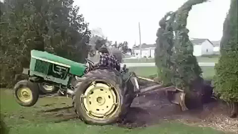 Tractor fight slap GIF