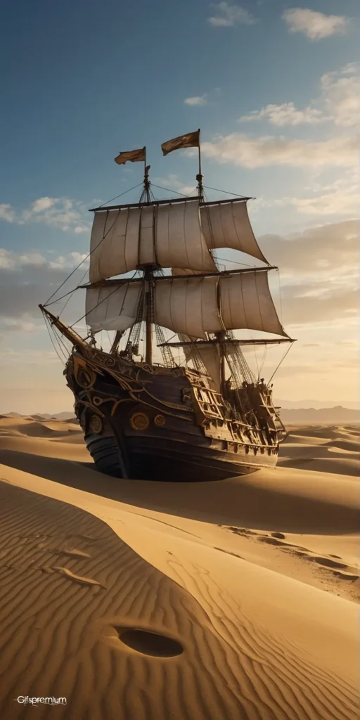 wallpaper 307 Abandoned ship wallpaper phone 4K Gifspremium