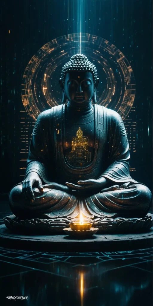 wallpaper 308 Ancient buddha meditating 1 wallpaper phone 4K Gifspremium