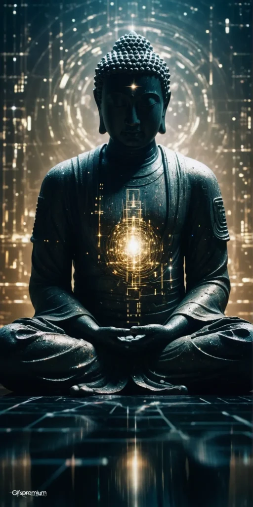 wallpaper 20 Ancient buddha meditating 2 wallpaper phone 4K Gifspremium