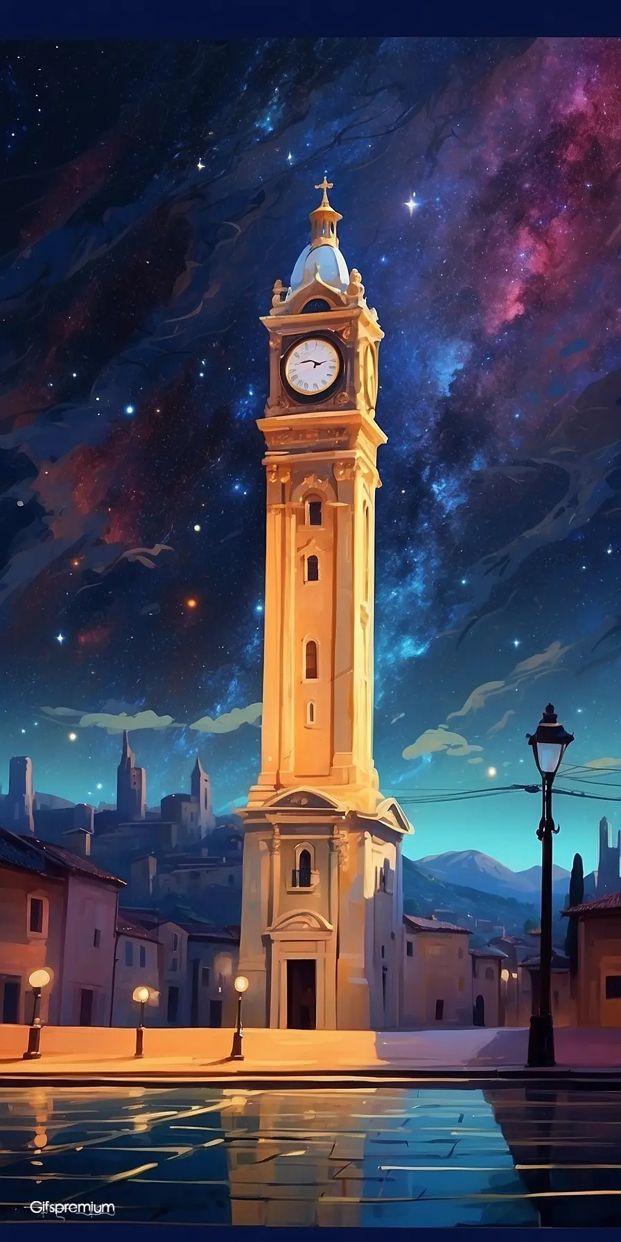 Antique clock tower 1 wallpaper phone 4K Gifspremium