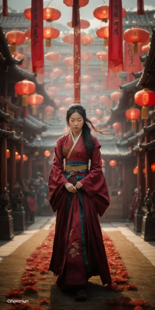 wallpaper 389 Asian woman red2 wallpaper phone 4K Gifspremium