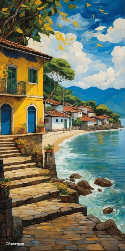 wallpaper 198 Azur painting 1 wallpaper phone 4K Gifspremium