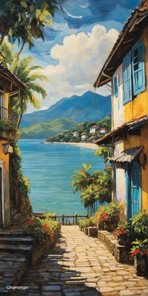 wallpaper 90 Azur painting 2 wallpaper phone 4K Gifspremium