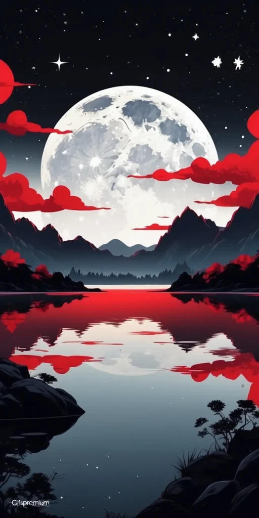 wallpaper 127 Black and red 2 wallpaper phone 4K Gifspremium