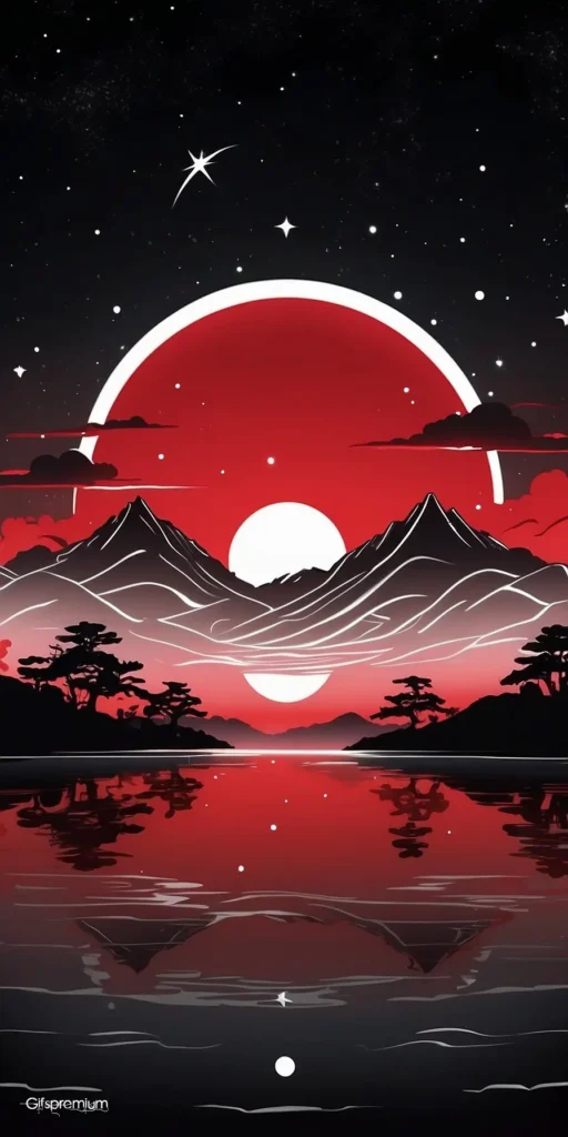 wallpaper 108 Black and red 3 wallpaper phone 4K Gifspremium