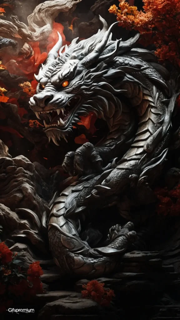 wallpaper 112 Black dragon wallpaper phone 4K Gifspremium