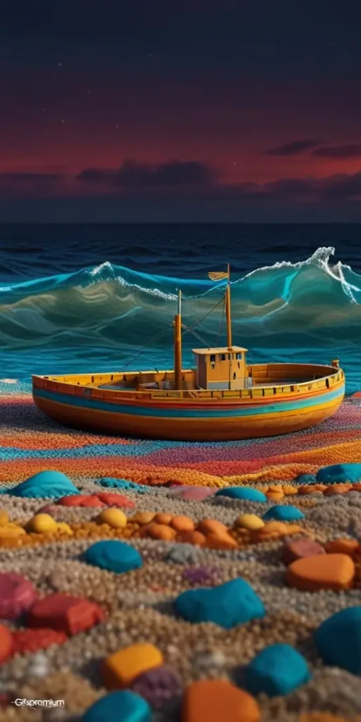 wallpaper 23 Boat abstract gravel wallpaper phone 4K Gifspremium