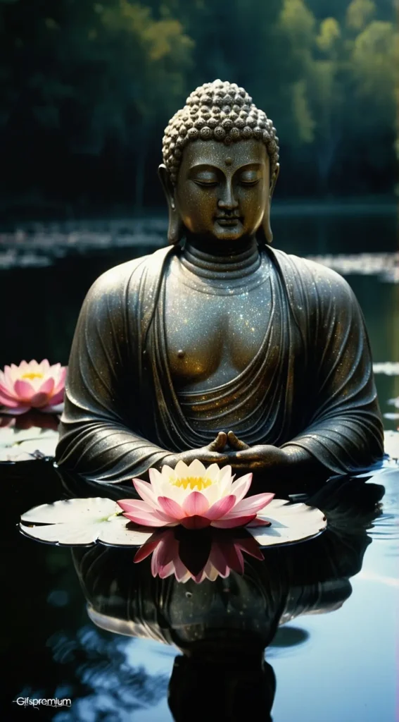 wallpaper 142 Buddha lotus meditation 1 wallpaper phone 4K Gifspremium