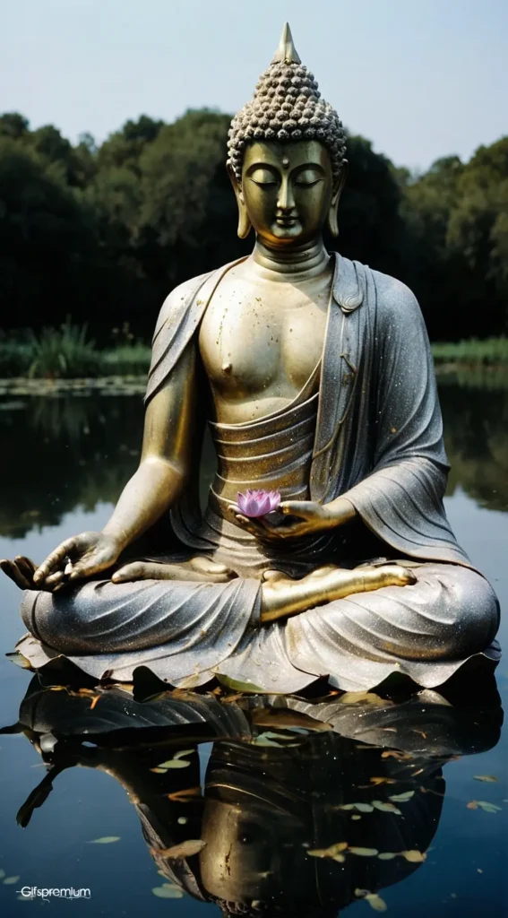 wallpaper 452 Buddha lotus meditation 2 wallpaper phone 4K Gifspremium