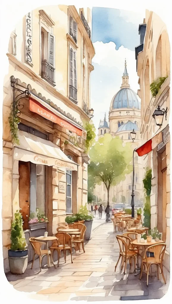 wallpaper 375 Charming Parisian street 2 wallpaper phone 4K Gifspremium