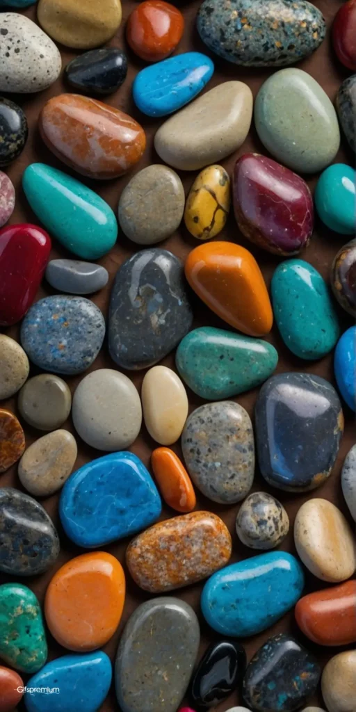 wallpaper 376 Colorful stones colored wallpaper phone 4K Gifspremium