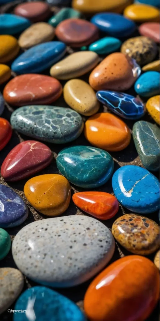wallpaper 387 Colorful stones wallpaper phone 4K Gifspremium