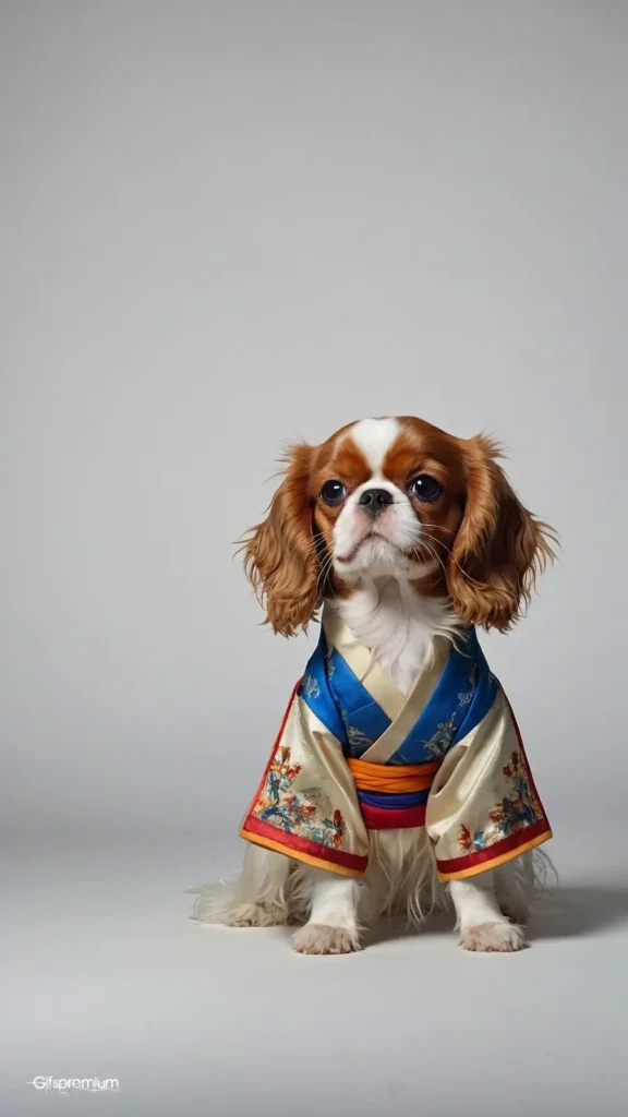 wallpaper 311 Dog kimono 2 wallpaper phone 4K Gifspremium