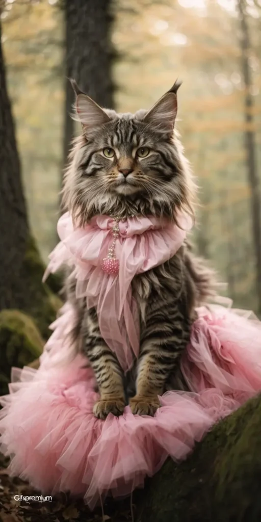 wallpaper 365 Female mainecoon tutu wallpaper phone 4K Gifspremium