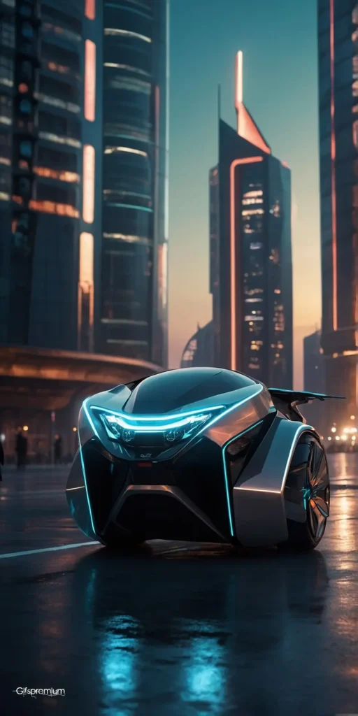 wallpaper 235 Futuristic cityscape car wallpaper phone 4K Gifspremium