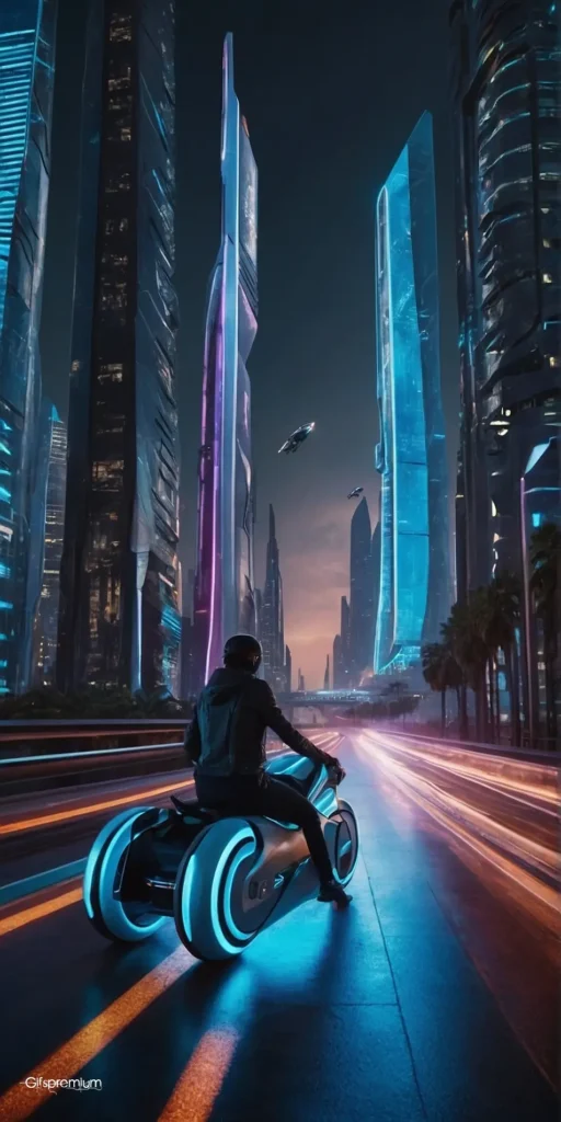 wallpaper 136 Futuristic cityscape wallpaper phone 4K Gifspremium