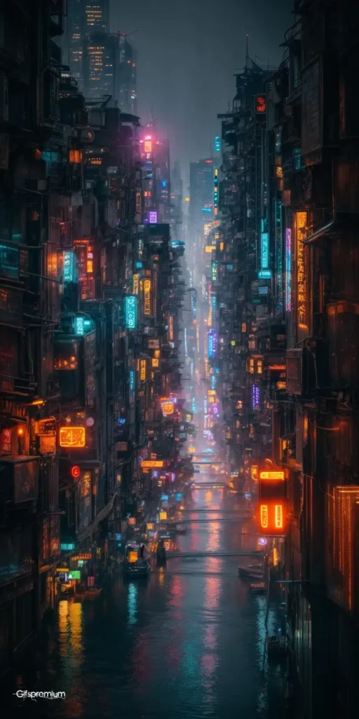 wallpaper 290 Futuristic metropolis darkness 1 wallpaper phone 4K Gifspremium