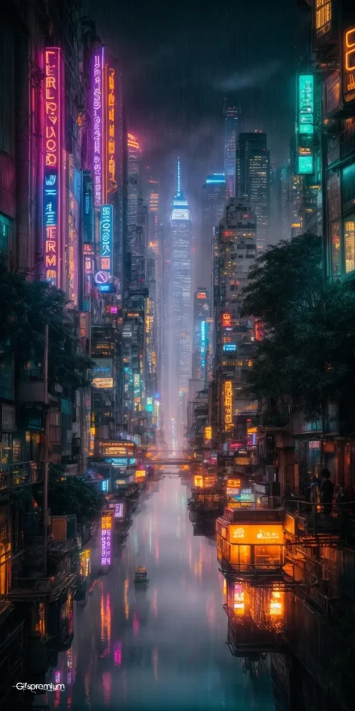 wallpaper 191 Futuristic metropolis darkness 2 wallpaper phone 4K Gifspremium