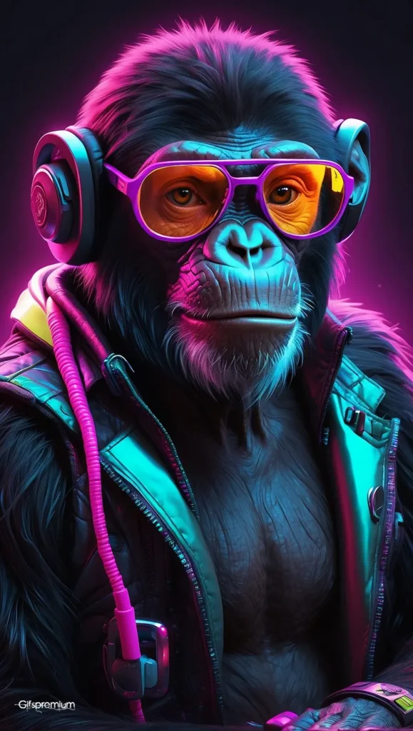 wallpaper 51 Futuristic monkey 2 wallpaper phone 4K Gifspremium