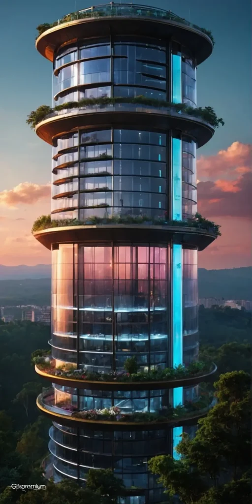 wallpaper 262 Futuristic tower 1 wallpaper phone 4K Gifspremium