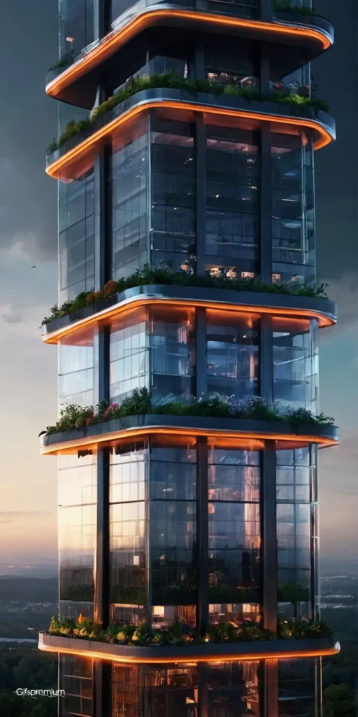 wallpaper 247 Futuristic tower 2 wallpaper phone 4K Gifspremium