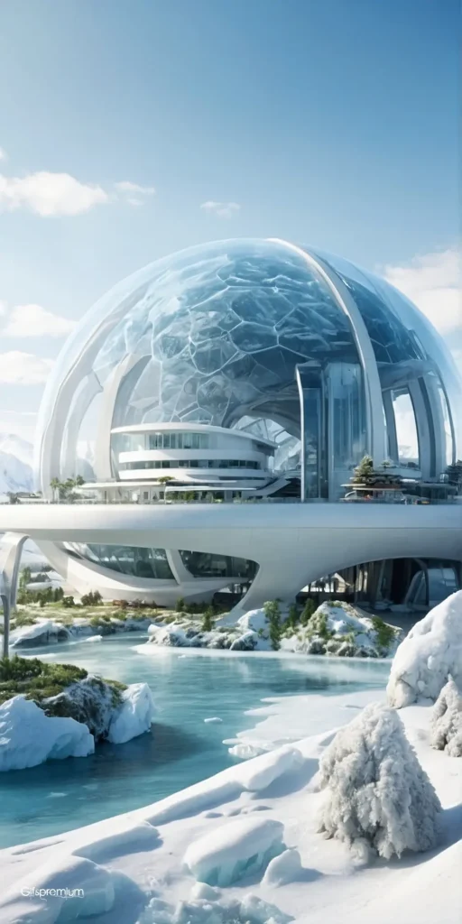 wallpaper 390 Futuristic town dome 1 wallpaper phone 4K Gifspremium