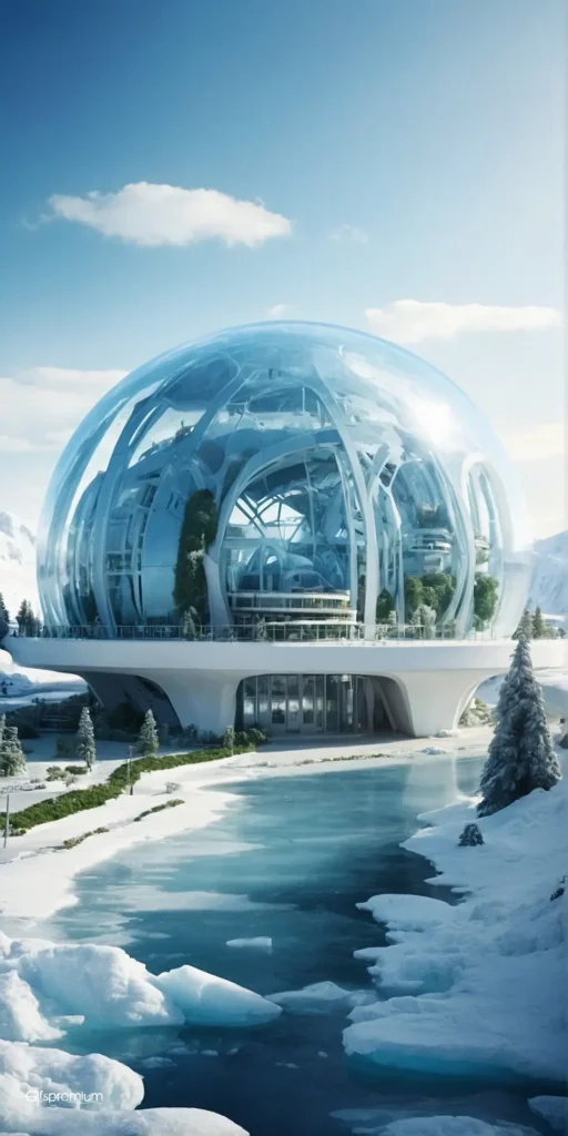 wallpaper 259 Futuristic town dome 2 wallpaper phone 4K Gifspremium