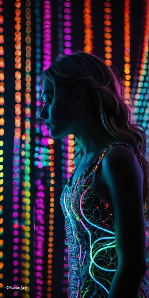 wallpaper 344 Futuristic woman connected 2 wallpaper phone 4K Gifspremium