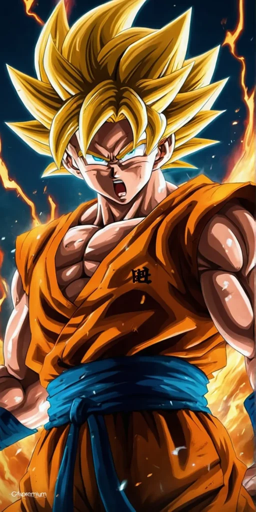 wallpaper 170 Goku super saiyan1 wallpaper phone 4K Gifspremium