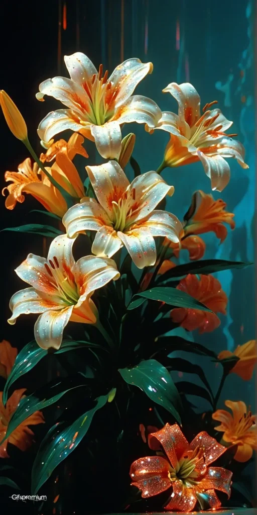 wallpaper 388 Golden flowers 1 wallpaper phone 4K Gifspremium