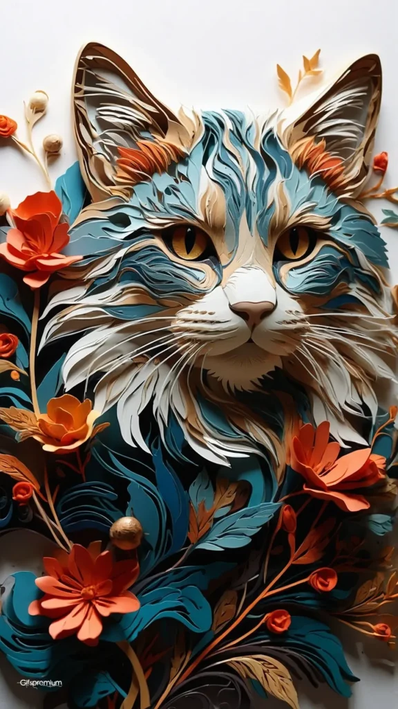 wallpaper 385 Illustration cat 1 wallpaper phone 4K Gifspremium