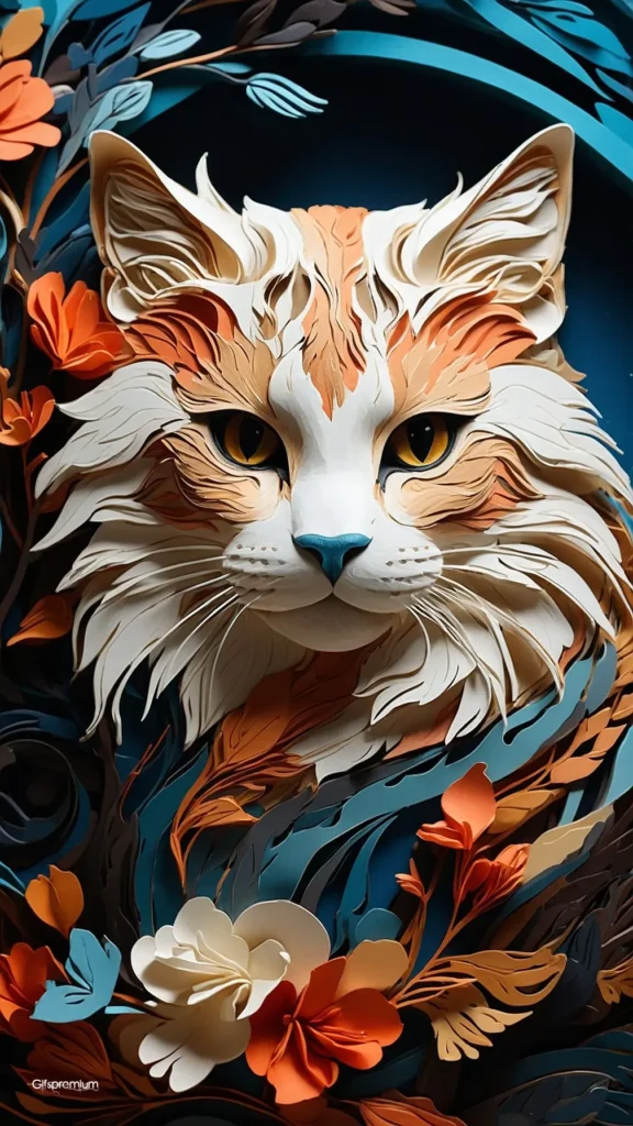 wallpaper 276 Illustration cat 2 wallpaper phone 4K Gifspremium