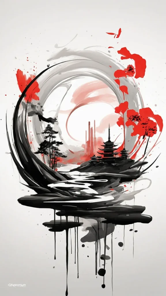 wallpaper 397 Japanese zen style 1 wallpaper phone 4K Gifspremium