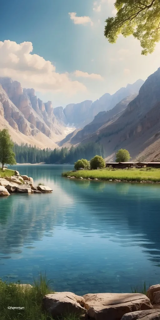 wallpaper 304 Landscape lake 2 wallpaper phone 4K Gifspremium