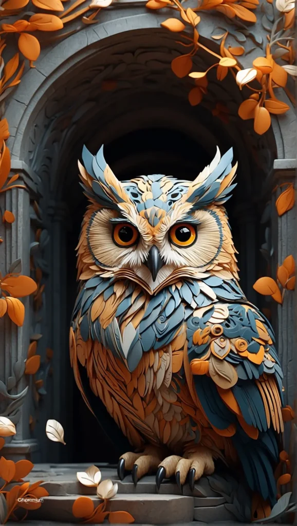 wallpaper 88 Majestic owls 1 wallpaper phone 4K Gifspremium