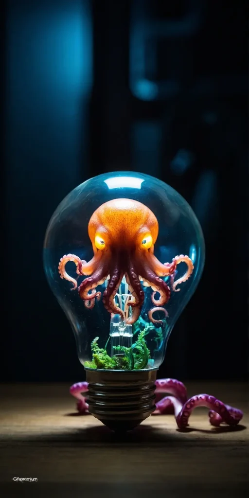 wallpaper 175 Octopus bulb 1 wallpaper phone 4K Gifspremium