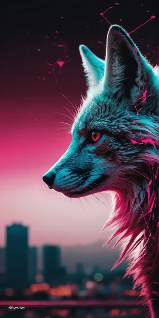wallpaper 360 Pink fox wallpaper phone 4K Gifspremium