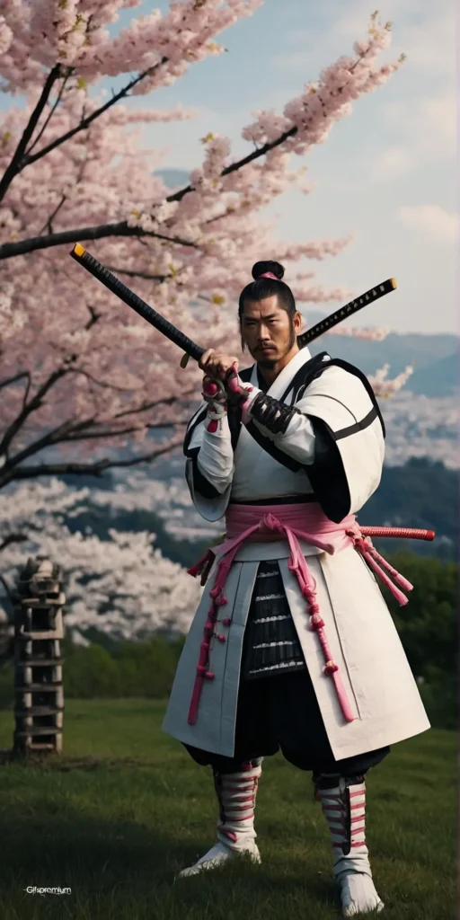 wallpaper 314 Samurai white and black wallpaper phone 4K Gifspremium