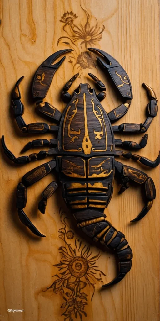 wallpaper 212 Scorpio Woodburned wallpaper phone 4K Gifspremium