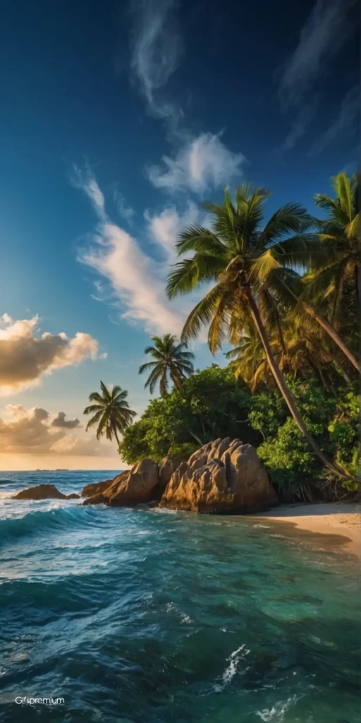 wallpaper 257 Tropical beach1 wallpaper phone 4K Gifspremium