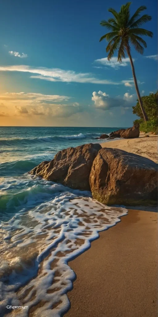 wallpaper 69 Tropical beach2 wallpaper phone 4K Gifspremium