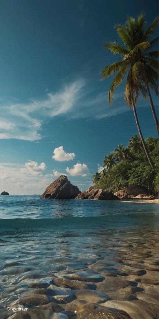 wallpaper 226 Tropical beach5 wallpaper phone 4K Gifspremium