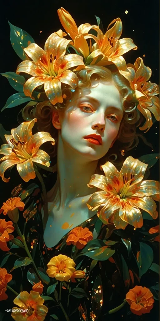 wallpaper 148 Vintage flowers gold wallpaper phone 4K Gifspremium