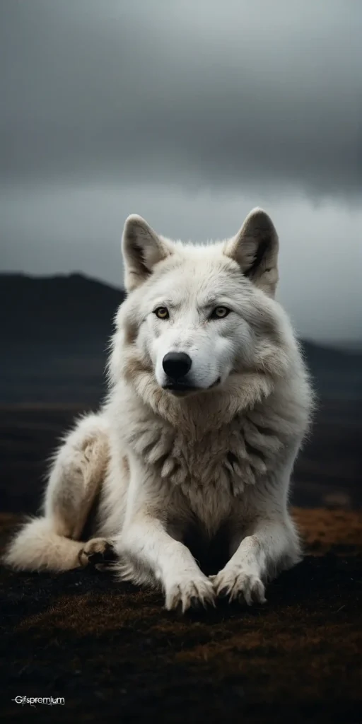 wallpaper 373 White wolf lonely2 wallpaper phone 4K Gifspremium